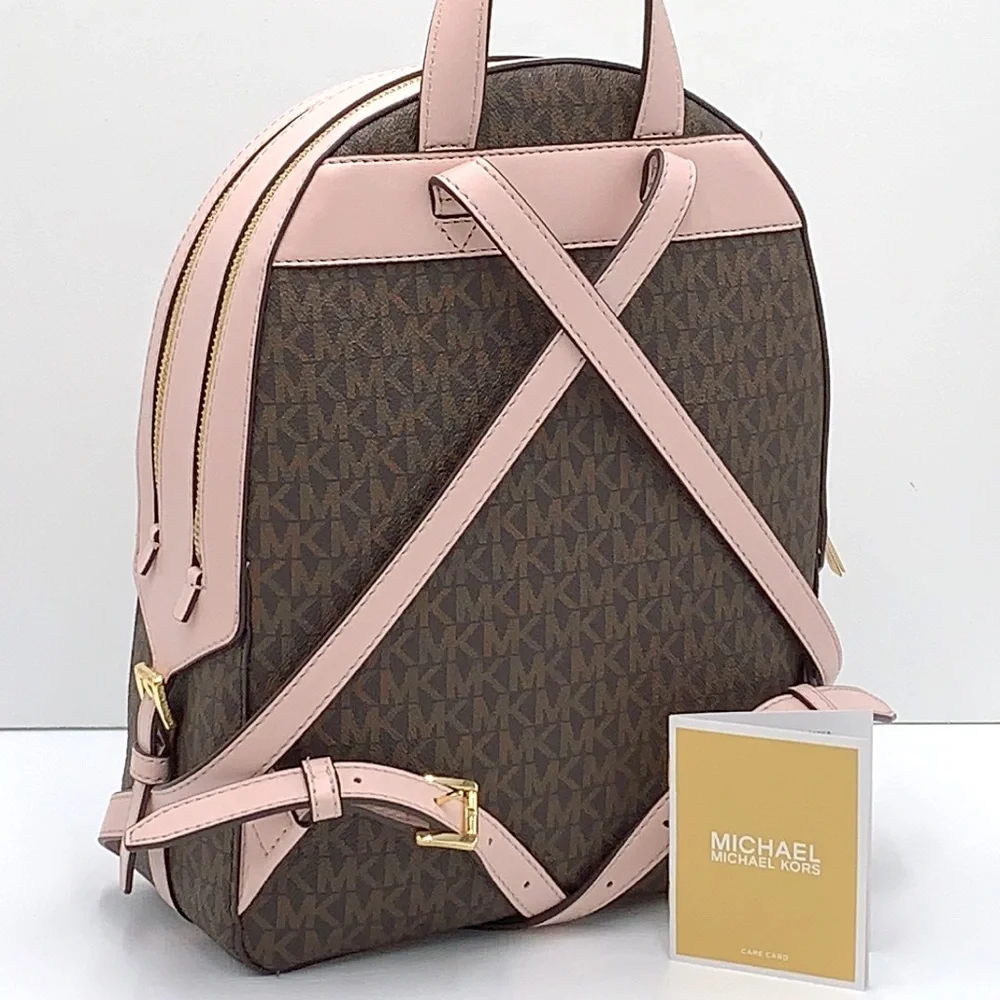 MICHAEL KORS JAYCEE MEDIUM BACKPACK BROWN / PINK SIGNATURE COLOR - Picture 3 of 16
